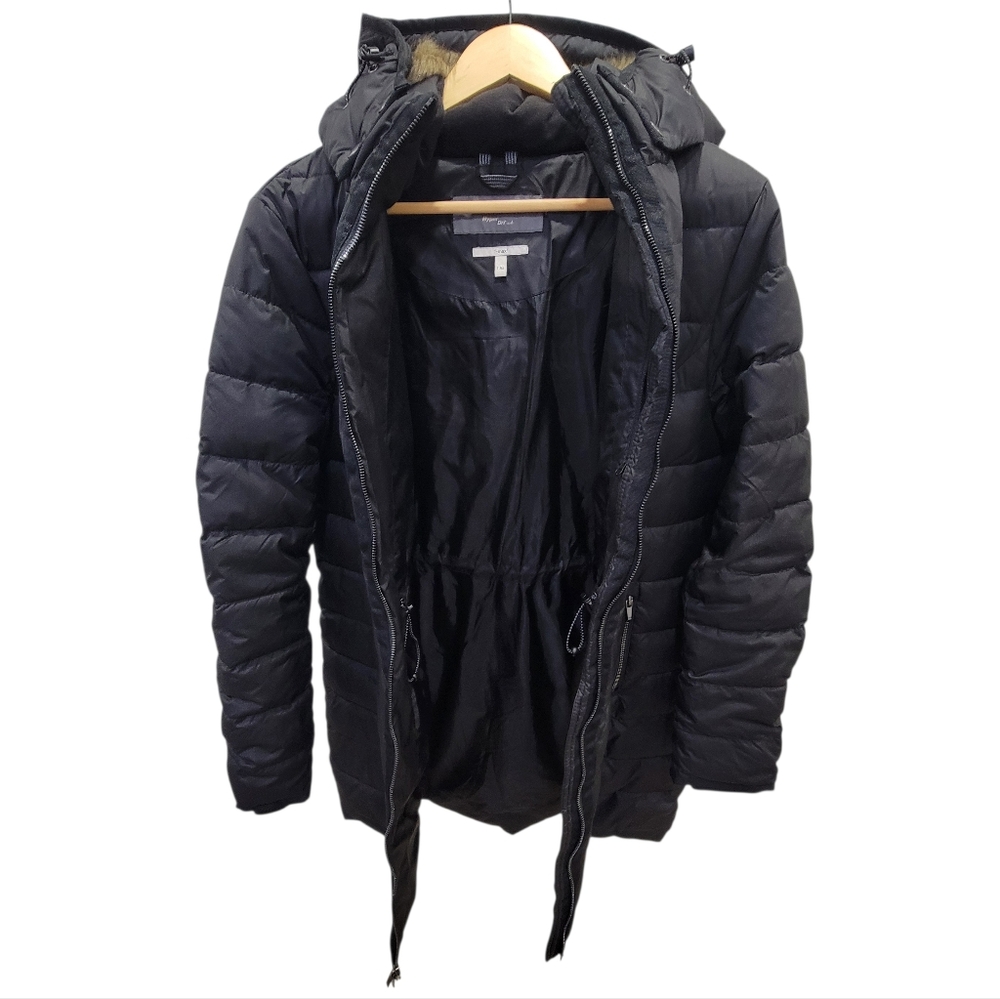 Denver Hayes Lightweight Puffer Jacket Black Hooded Winter Warm Women’s Large - Picture 4 of 17
